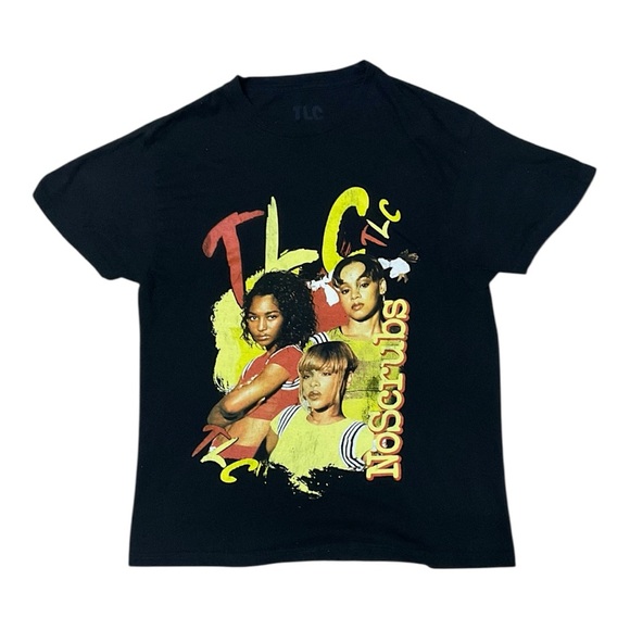 🔆 TLC No Scrubs Graphic Band Tee M‎ 90s Y2K Style - Picture 2 of 4